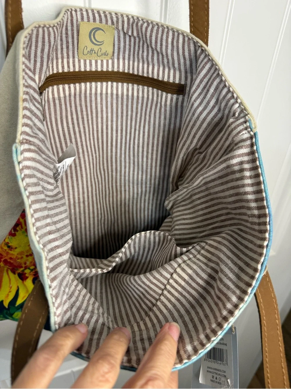 Croscill Sunflower Canvas Tote in Yellow, Blue and Brown